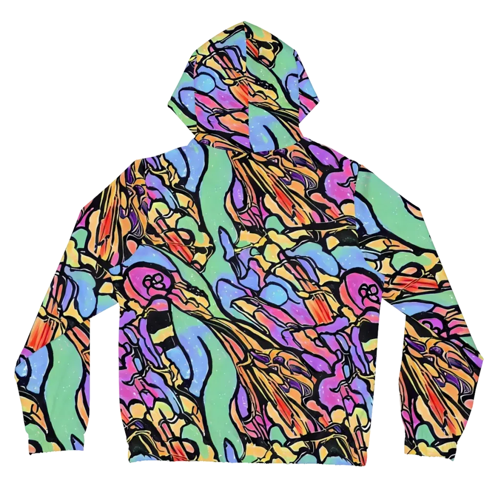 Kaleidoscope Flora on Women's Full-Zip Hoodie — Back