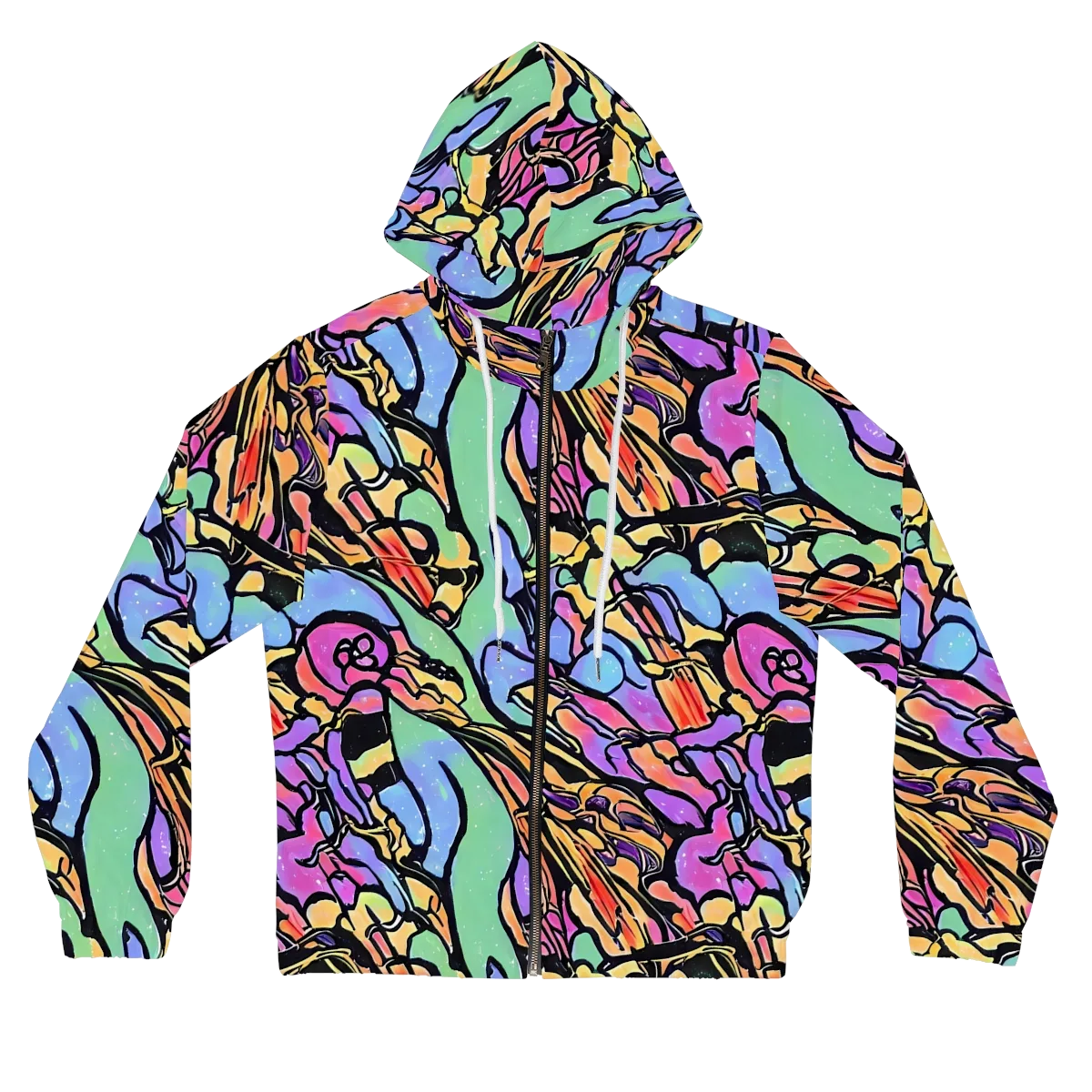 Kaleidoscope Flora on Women's Full-Zip Hoodie — Front