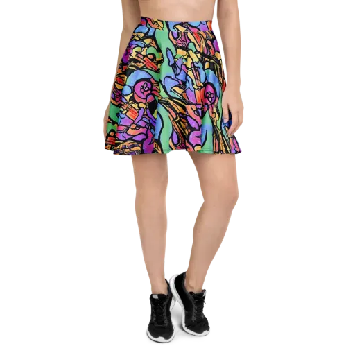 Kaleidoscope Flora on a Skater Skirt