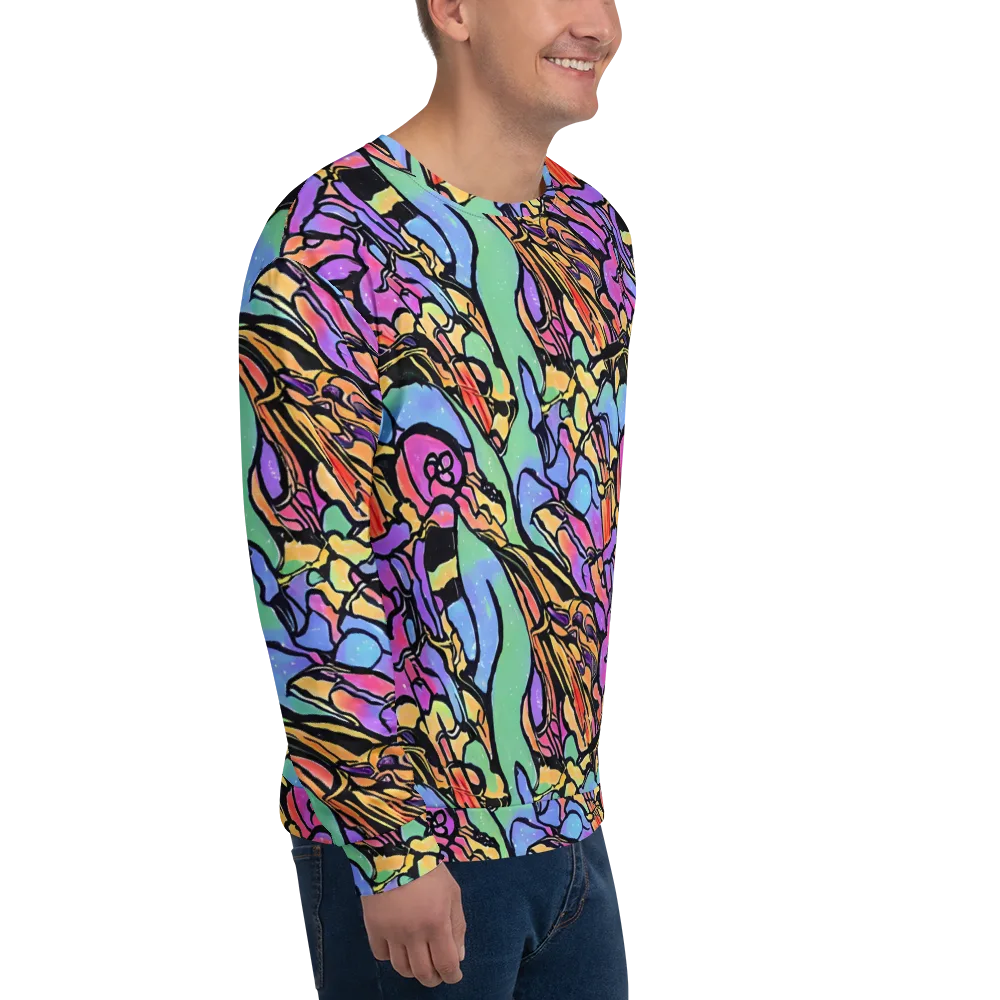 Kaleidoscope Flora on Sweatshirt — Right Front