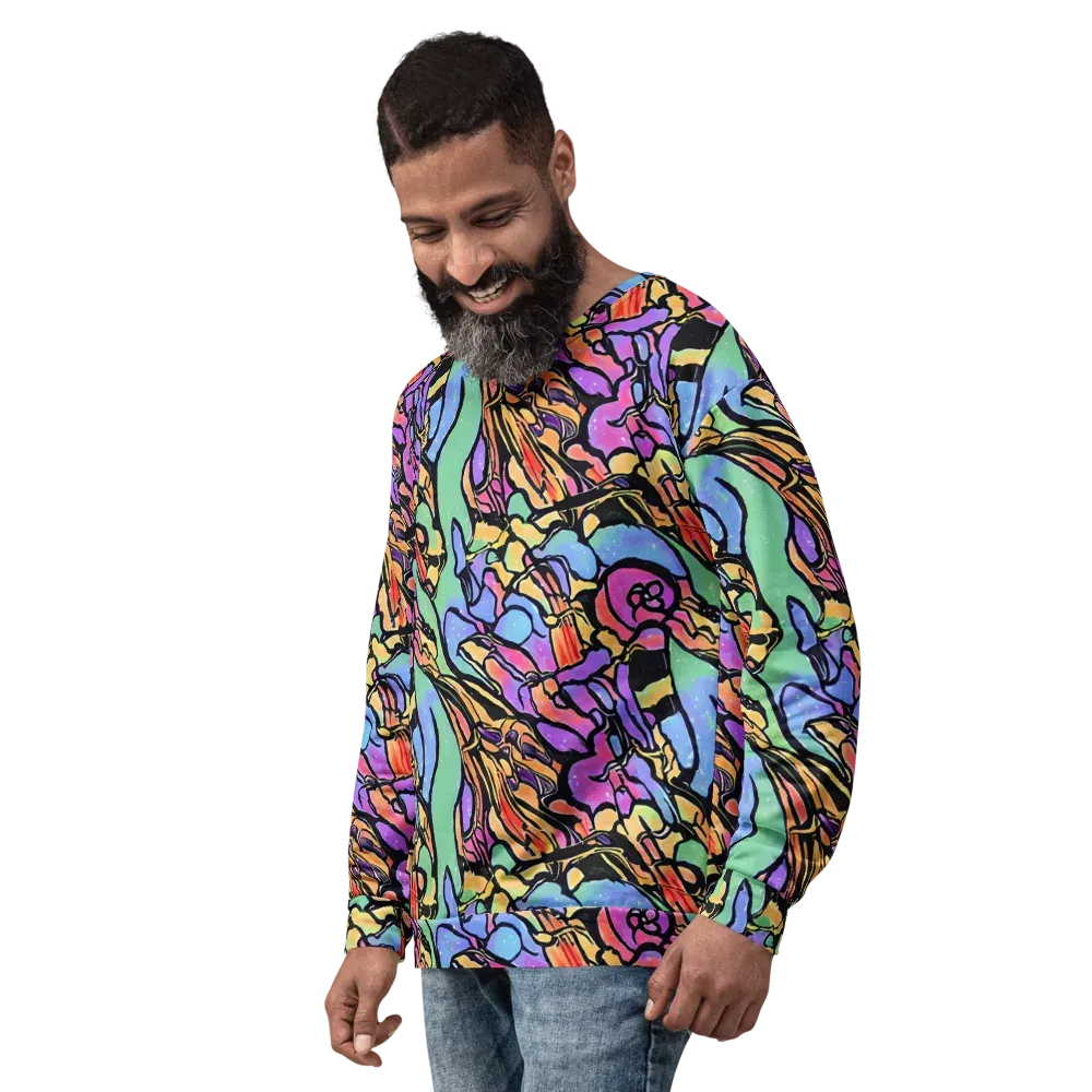 Kaleidoscope Flora on Sweatshirt — Left Front