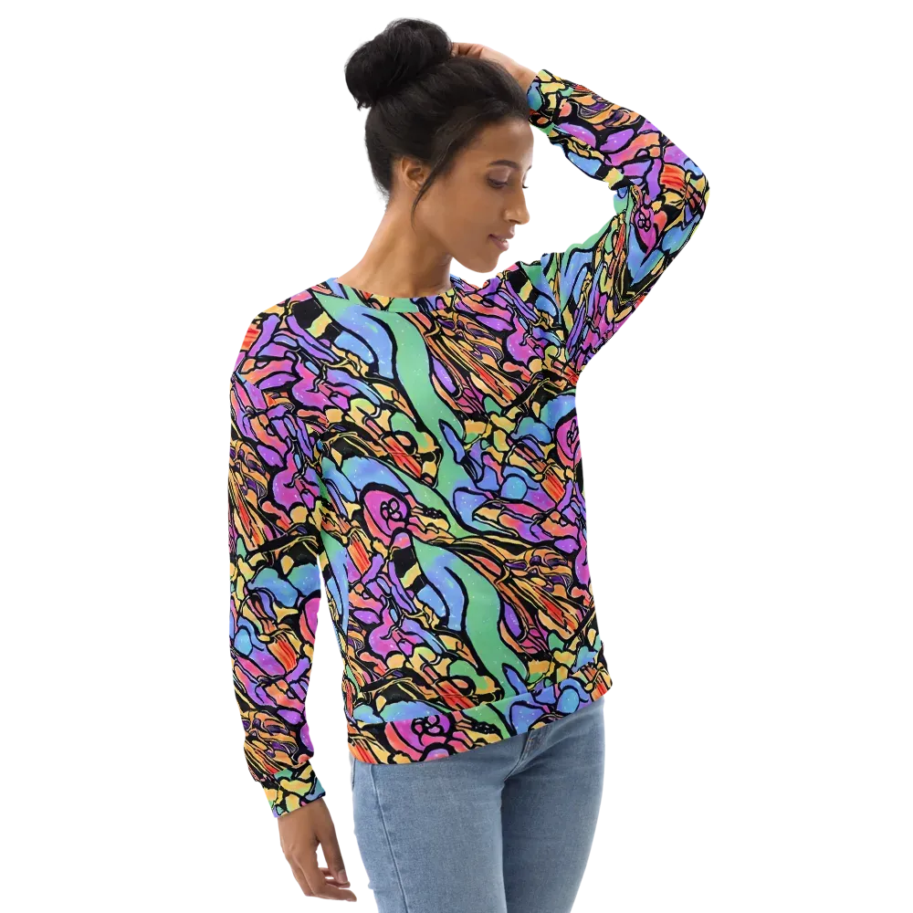 Kaleidoscope Flora on Sweatshirt — Right Front