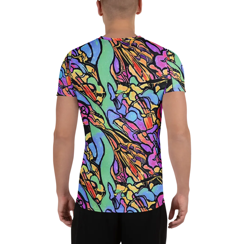 Kaleidoscope Flora on Men's Athletic T-Shirt — Back