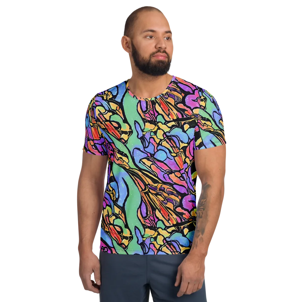 Kaleidoscope Flora on Men's Athletic T-Shirt — Front