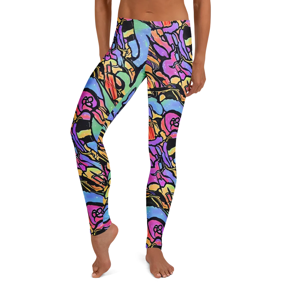 Kaleidoscope Flora on Leggings — Front