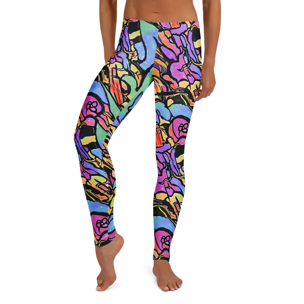 Kaleidoscope Flora on Leggings — Front