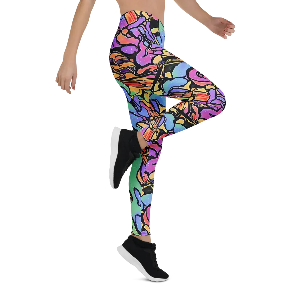 Kaleidoscope Flora on Leggings — Right