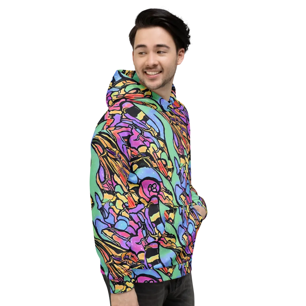 Kaleidoscope Flora on Hoodie — Right