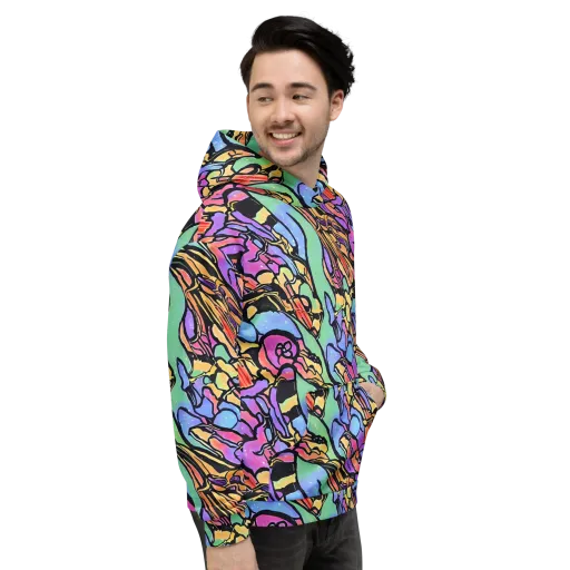Kaleidoscope Flora on a Hoodie