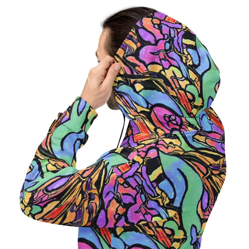 Kaleidoscope Flora on Hoodie — Back
