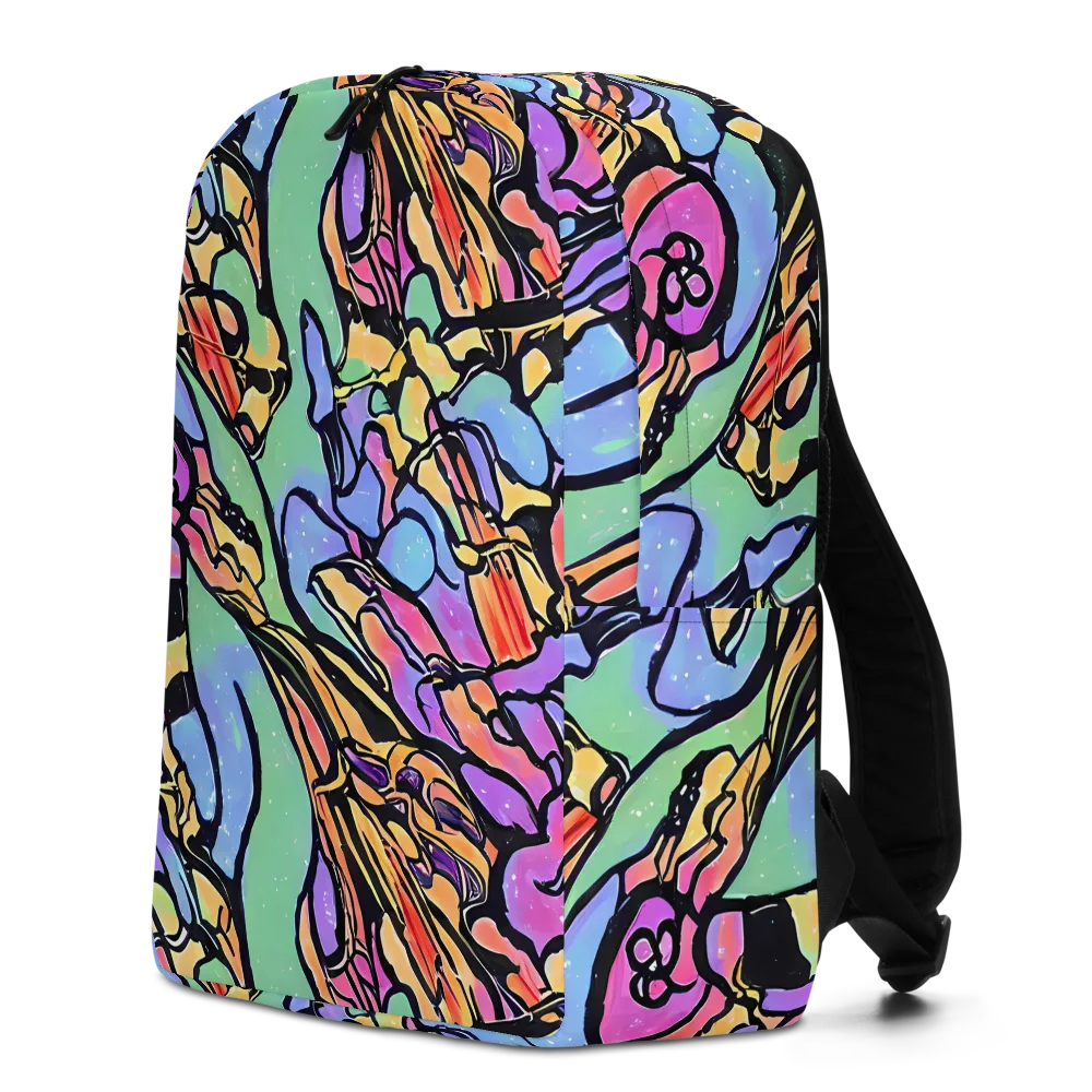 Kaleidoscope Flora on Minimalist Backpack — Left