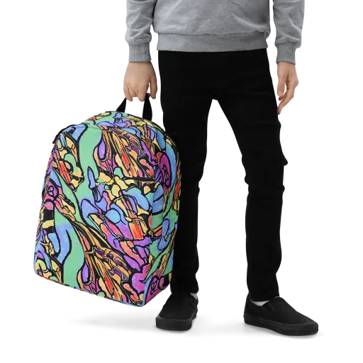 Kaleidoscope Flora on a Minimalist Backpack