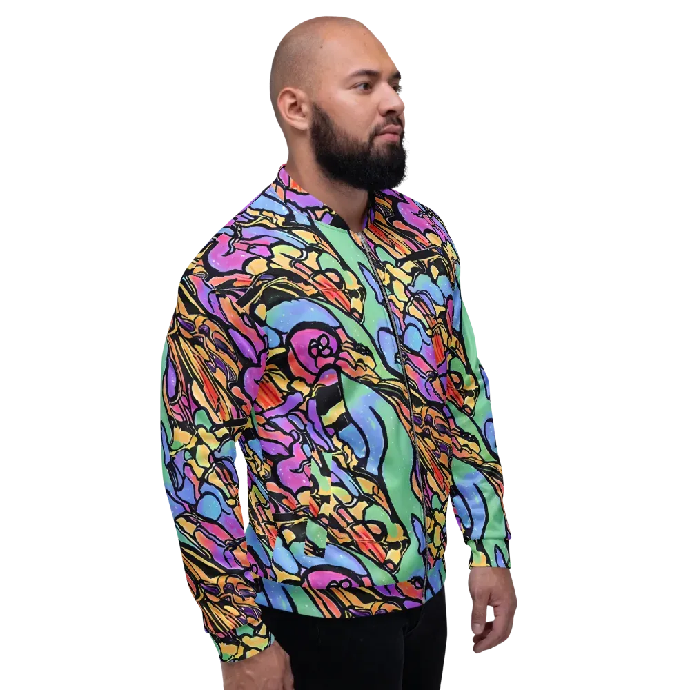 Kaleidoscope Flora on Bomber Jacket — Right