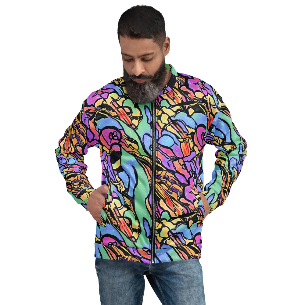 Kaleidoscope Flora on Bomber Jacket — Front