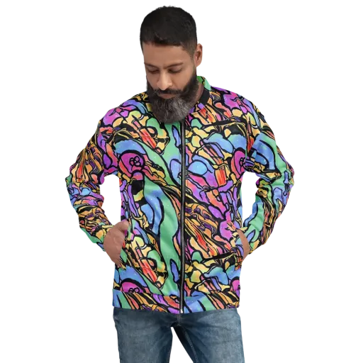 Kaleidoscope Flora on a Bomber Jacket