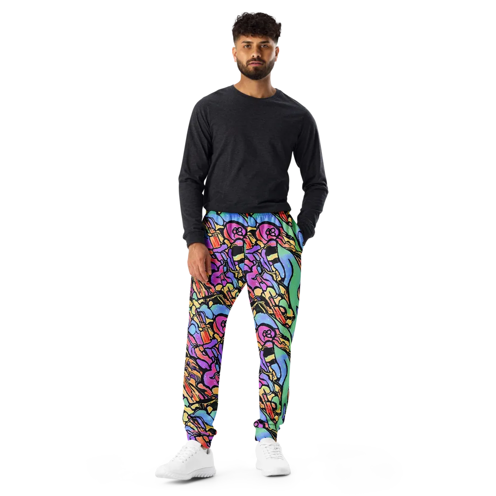 Kaleidoscope Flora on Men's Joggers — Front