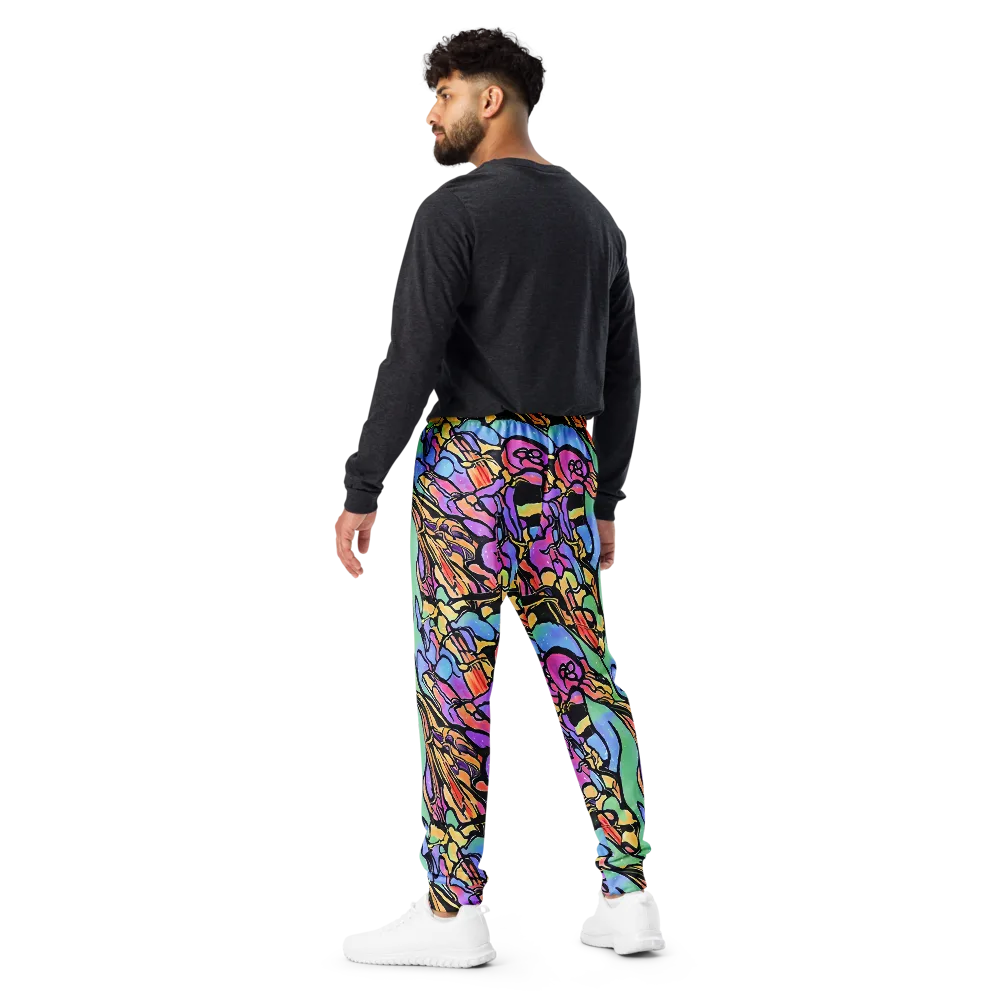 Kaleidoscope Flora on Men's Joggers — Back