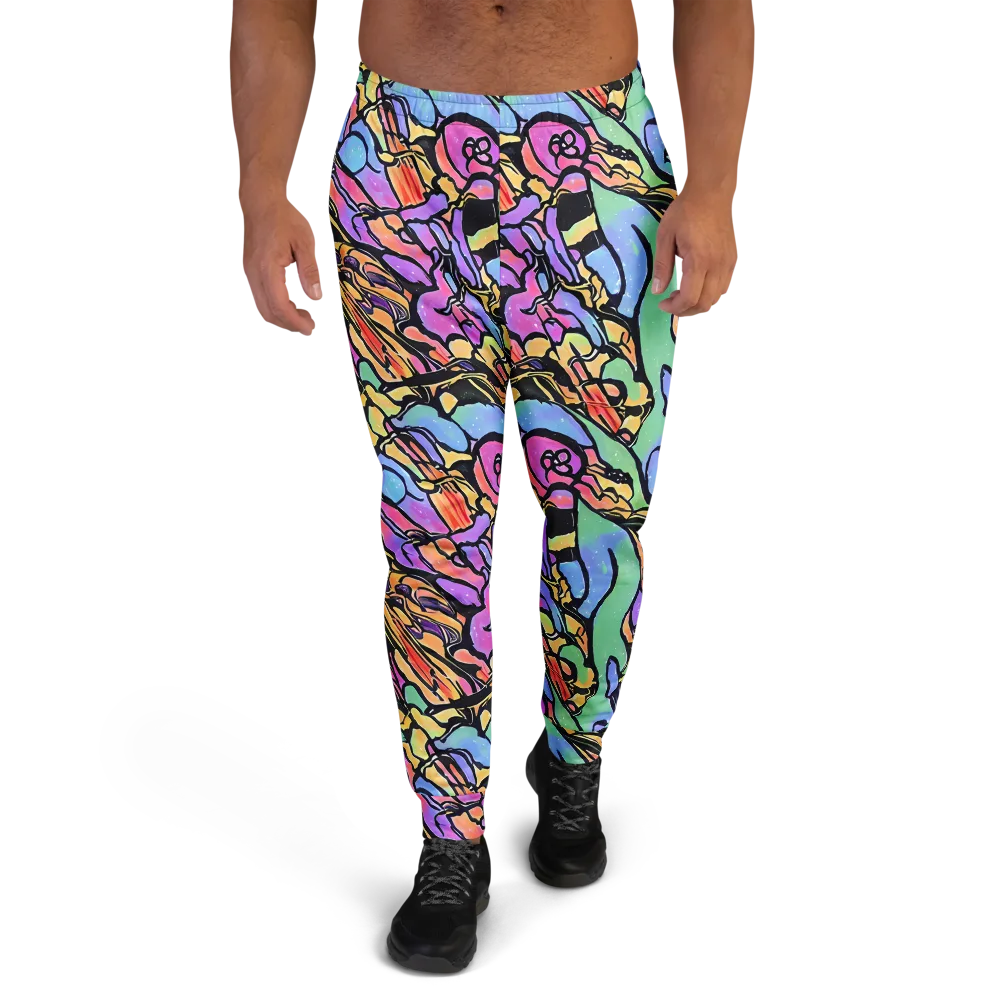 Kaleidoscope Flora on Men's Joggers — Front