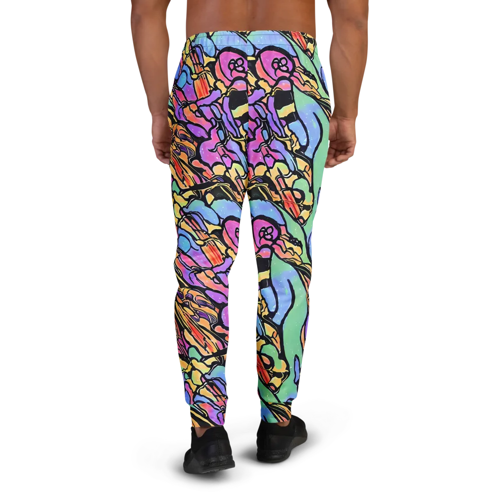 Kaleidoscope Flora on Men's Joggers — Back