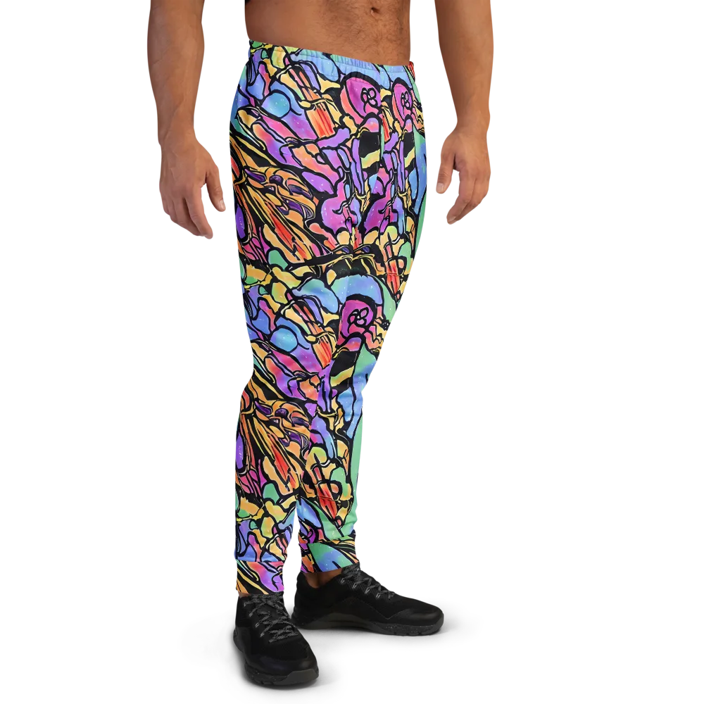 Kaleidoscope Flora on Men's Joggers — Right
