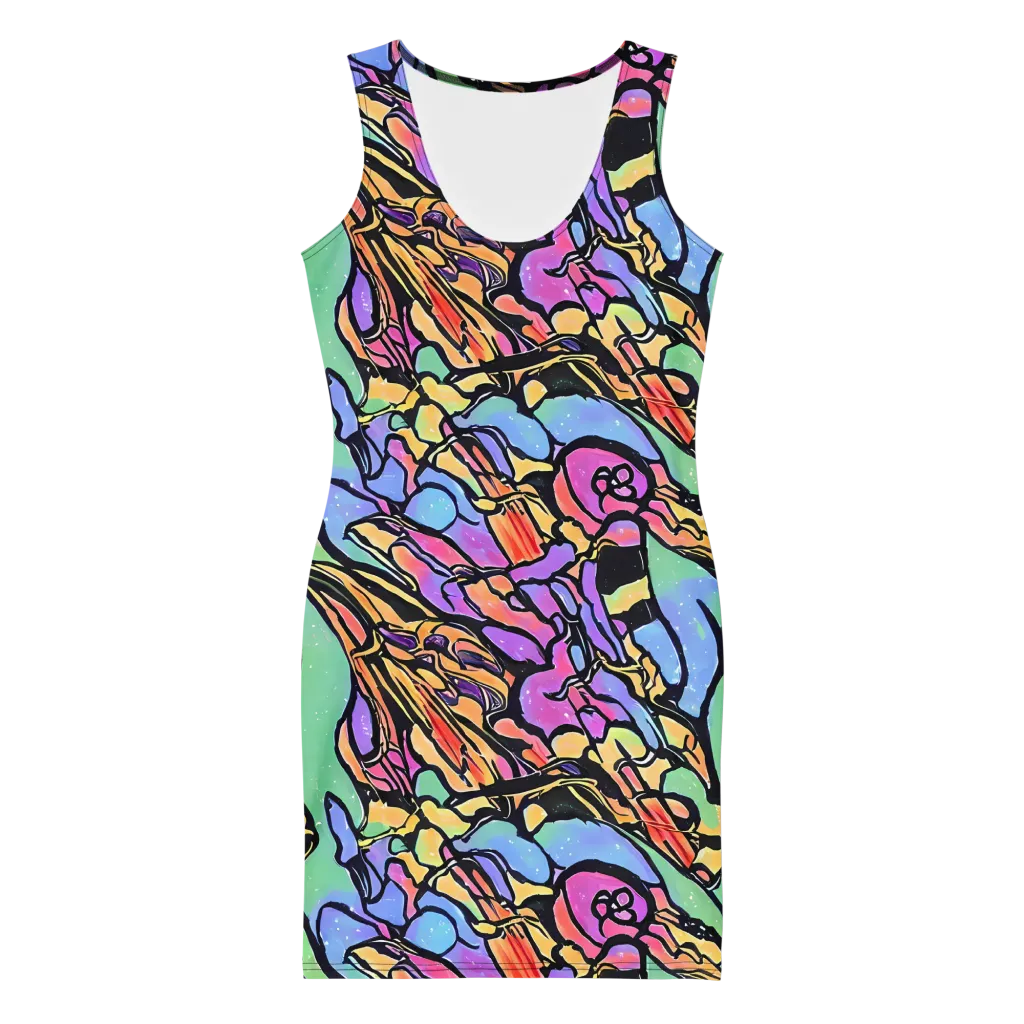 Kaleidoscope Flora on Bodycon Dress — Front