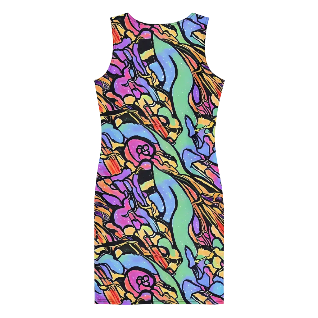 Kaleidoscope Flora on Bodycon Dress — Back