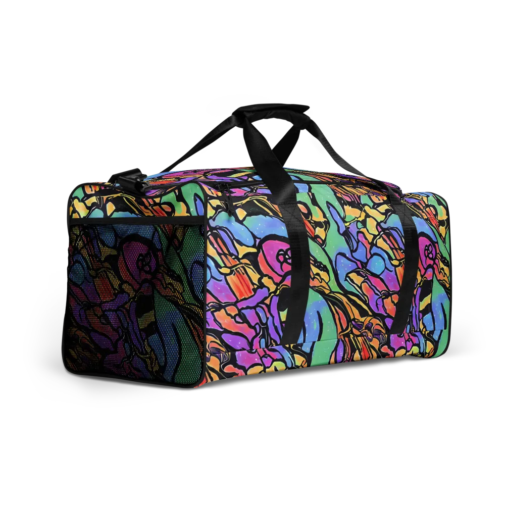 Kaleidoscope Flora on Duffle Bag — Right Front