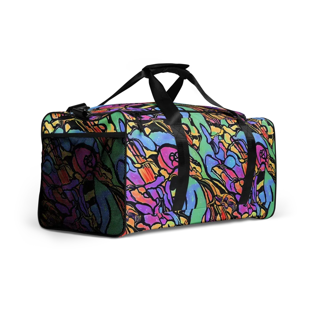 Kaleidoscope Flora on Duffle Bag — Right Front