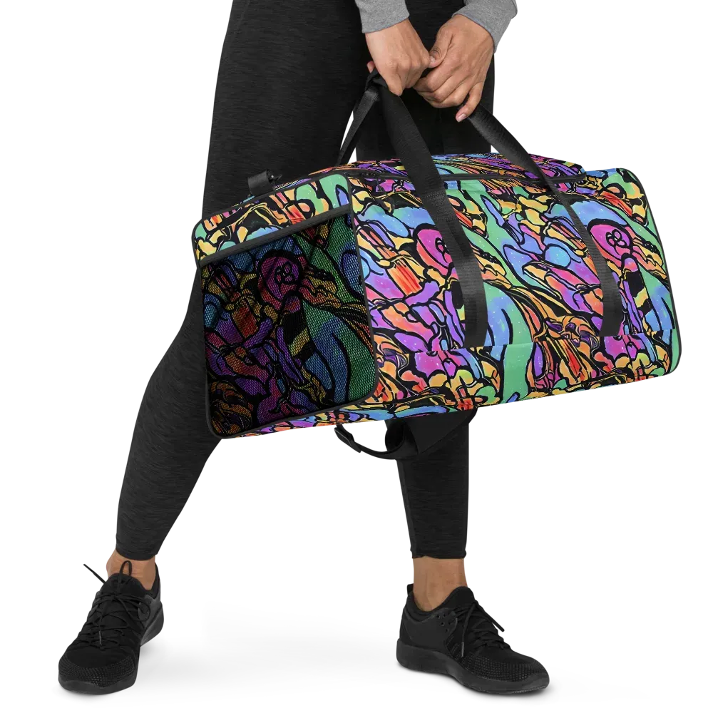 Kaleidoscope Flora on Duffle Bag — Right Front