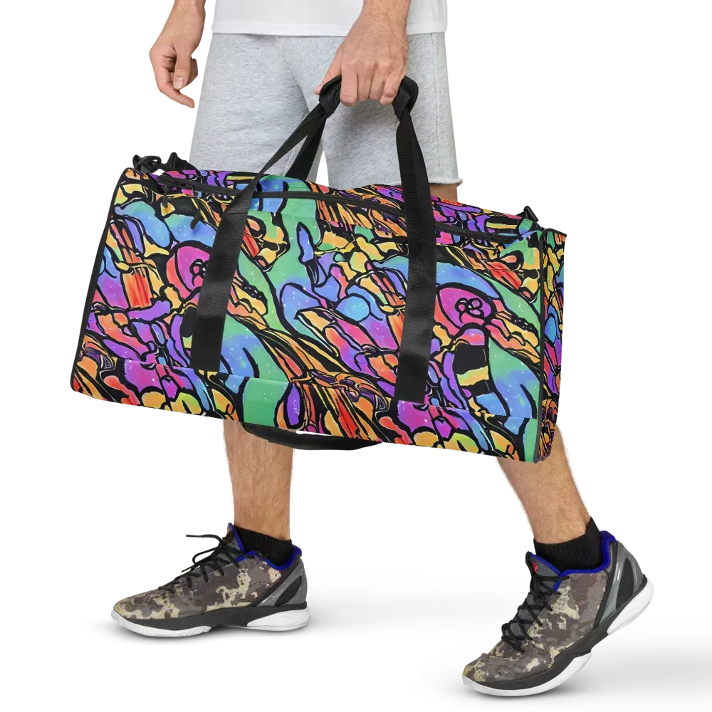 Kaleidoscope Flora on Duffle Bag — Front
