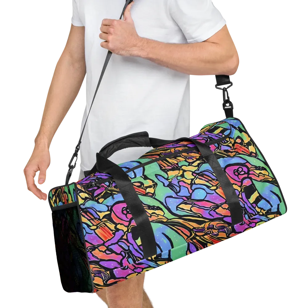 Kaleidoscope Flora on Duffle Bag — Right Front