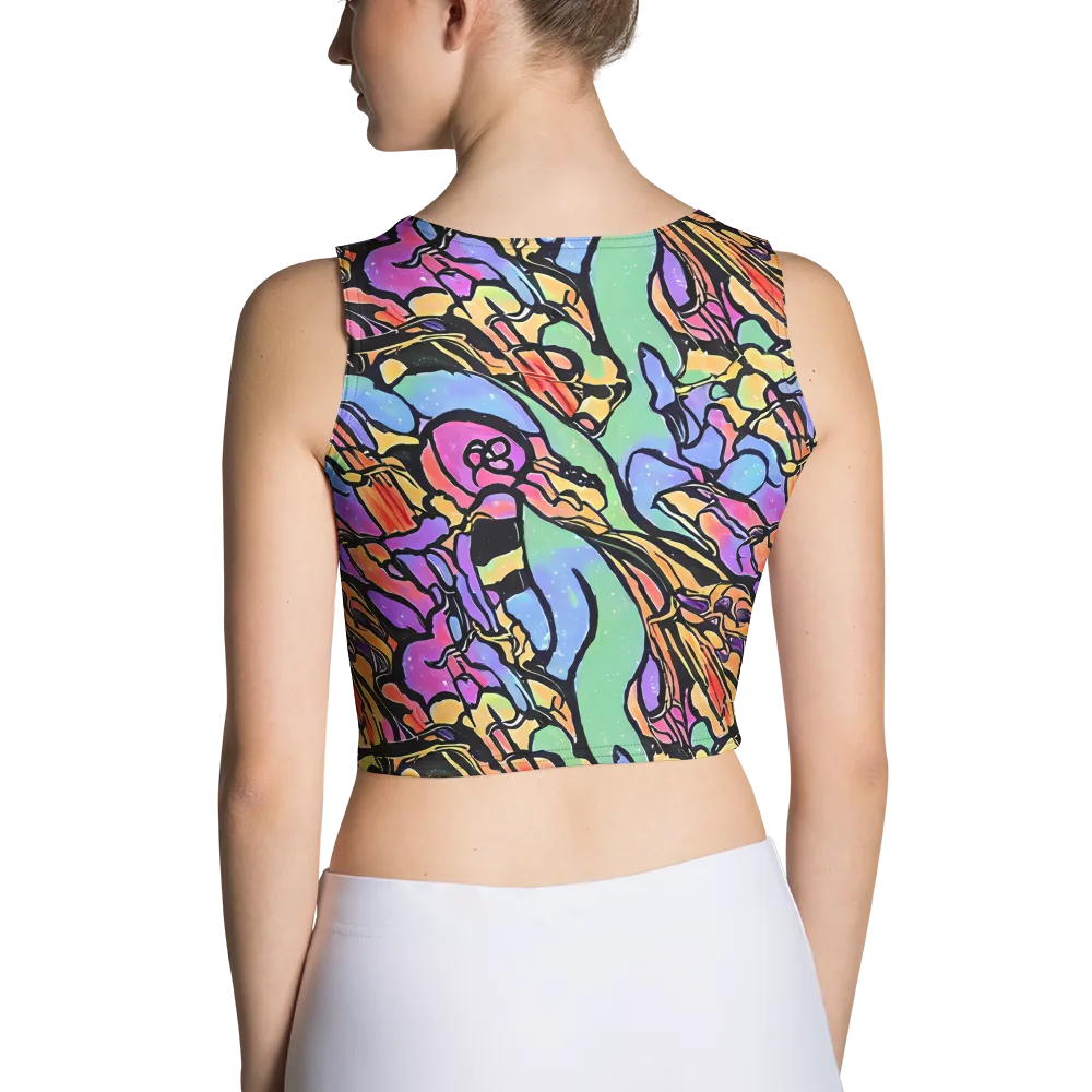 Kaleidoscope Flora on Crop Top — Back