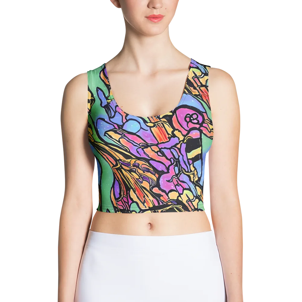 Kaleidoscope Flora on Crop Top — Front