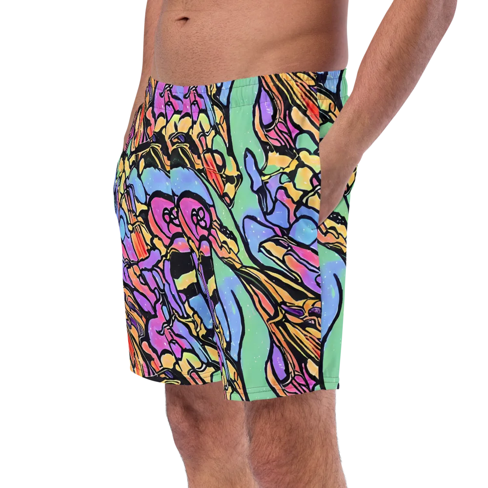 Kaleidoscope Flora on Swim Trunks — Left Front