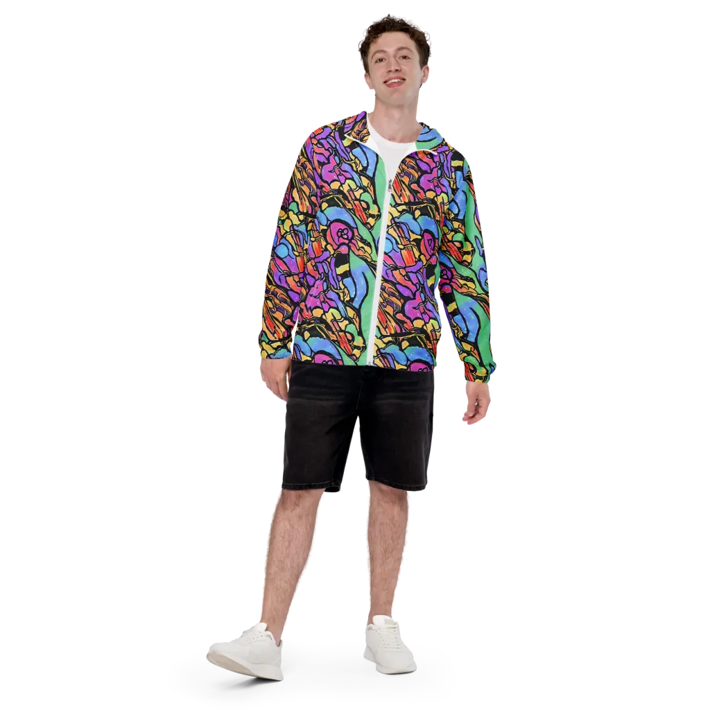 Kaleidoscope Flora on Men's Windbreaker — Front