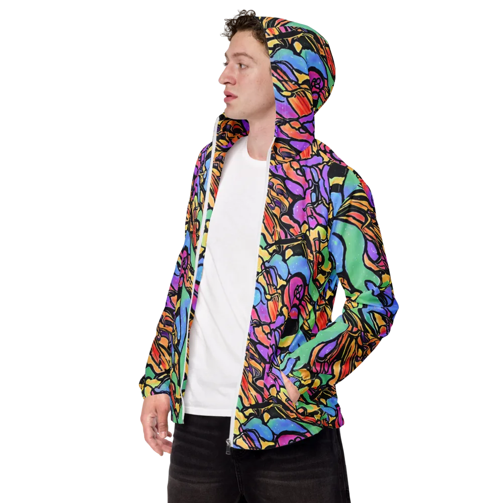 Kaleidoscope Flora on Men's Windbreaker — Left Front