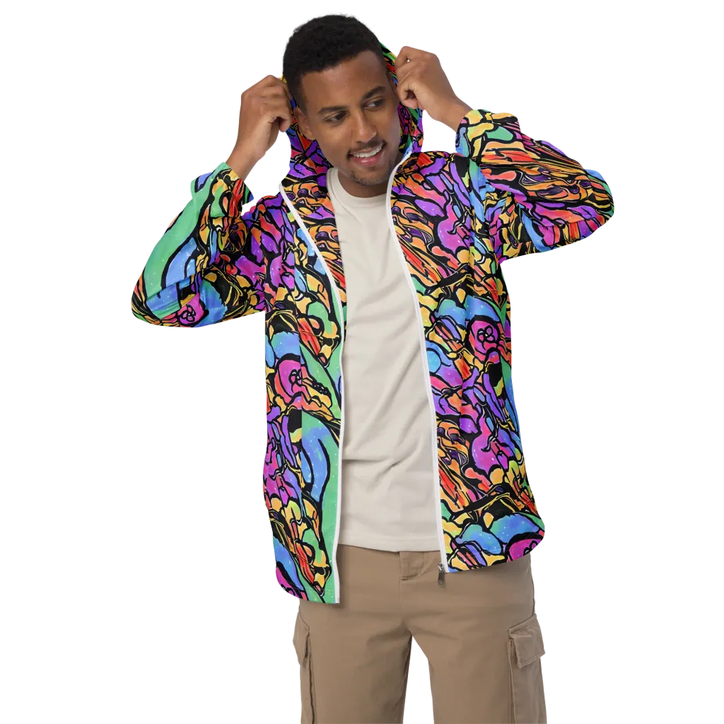 Kaleidoscope Flora on Men's Windbreaker — Front