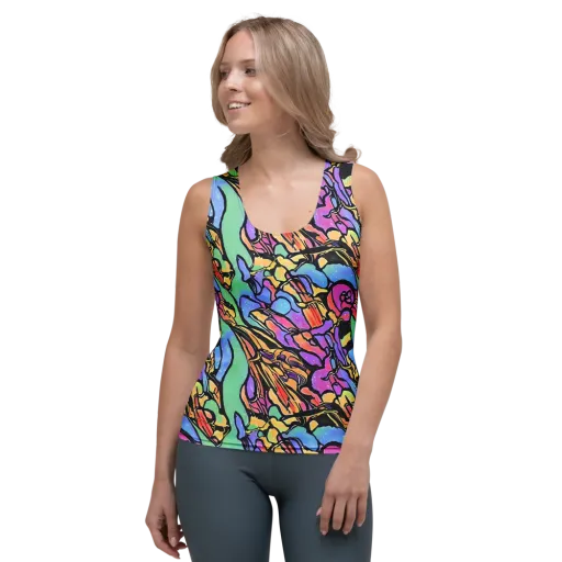 Kaleidoscope Flora on a Women's Tank Top