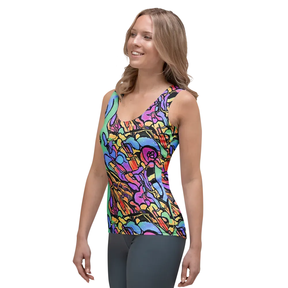 Kaleidoscope Flora on Women's Tank Top — Left Front