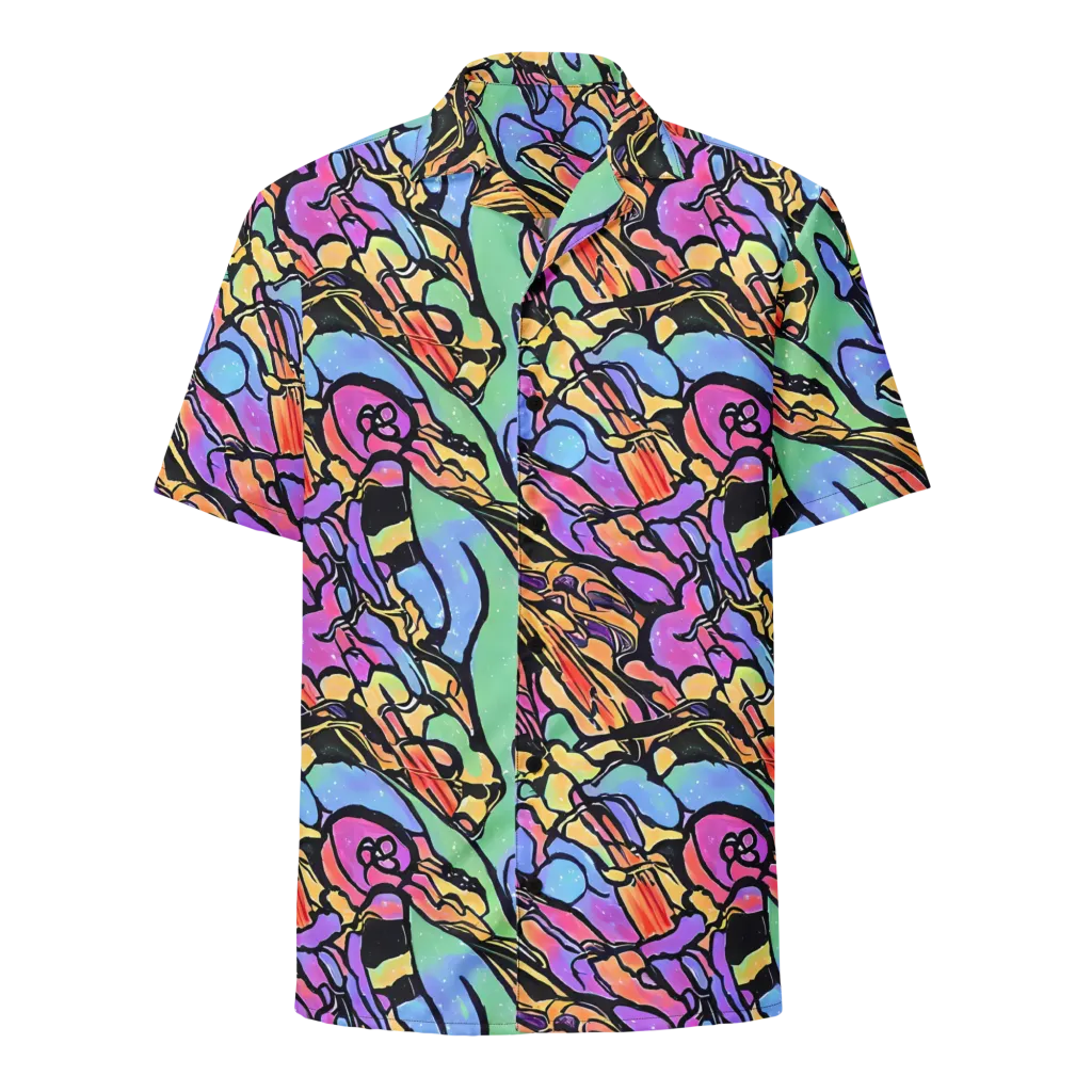 Kaleidoscope Flora on Button Shirt — Front