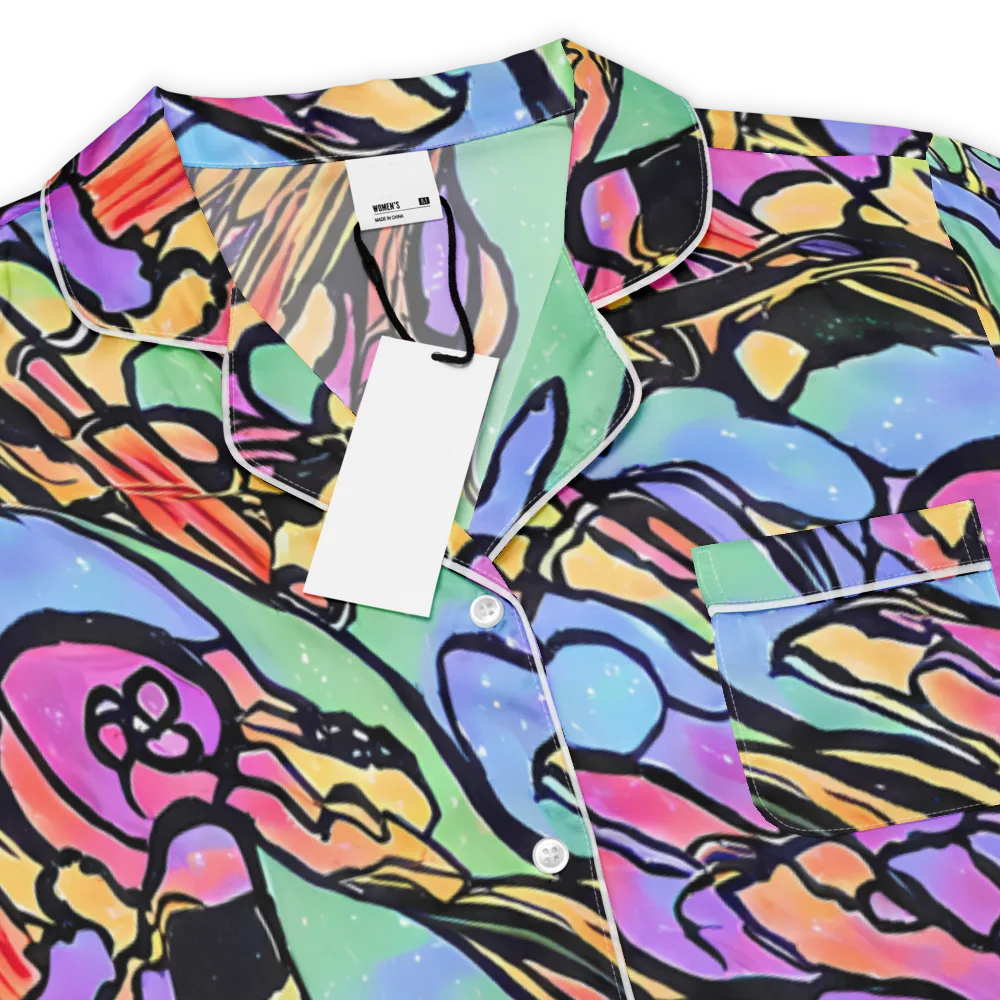 Kaleidoscope Flora on Women's Short Sleeve Pajama Top — Product details
