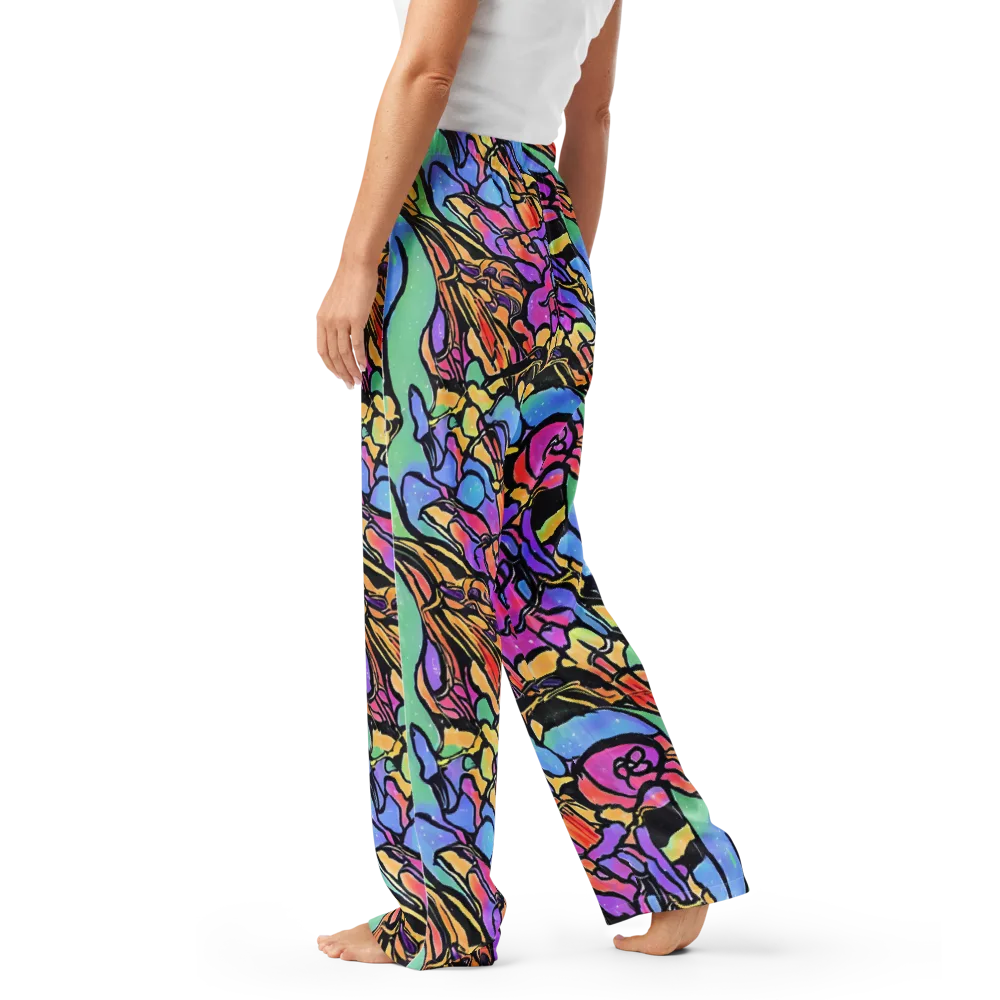 Kaleidoscope Flora on Women's Pajama Pants — Left