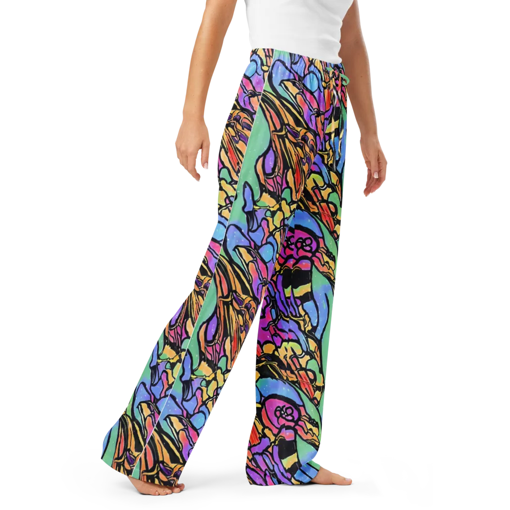 Kaleidoscope Flora on Women's Pajama Pants — Right Front