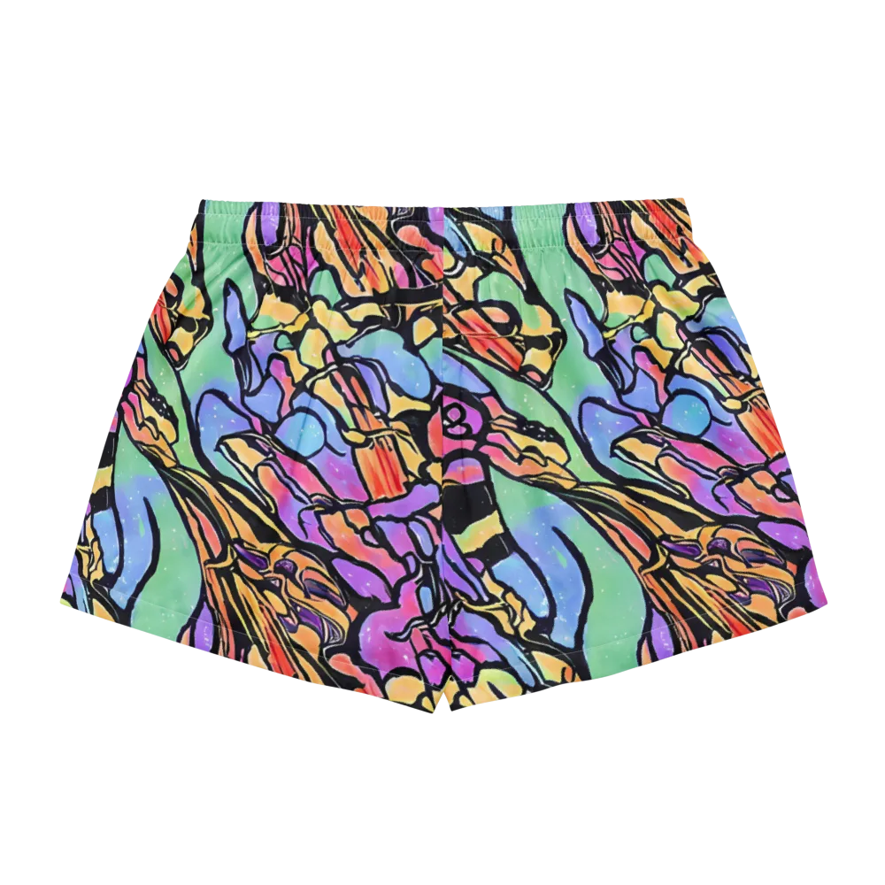 Kaleidoscope Flora on Women's Pajama Shorts — Back