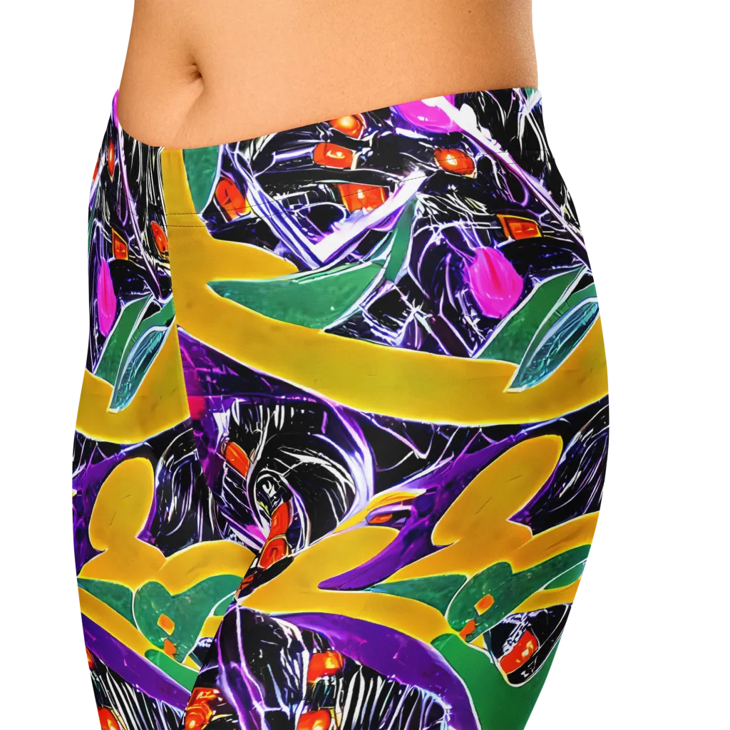 Lacquer Bloom on Capri Leggings — Zoomed-in