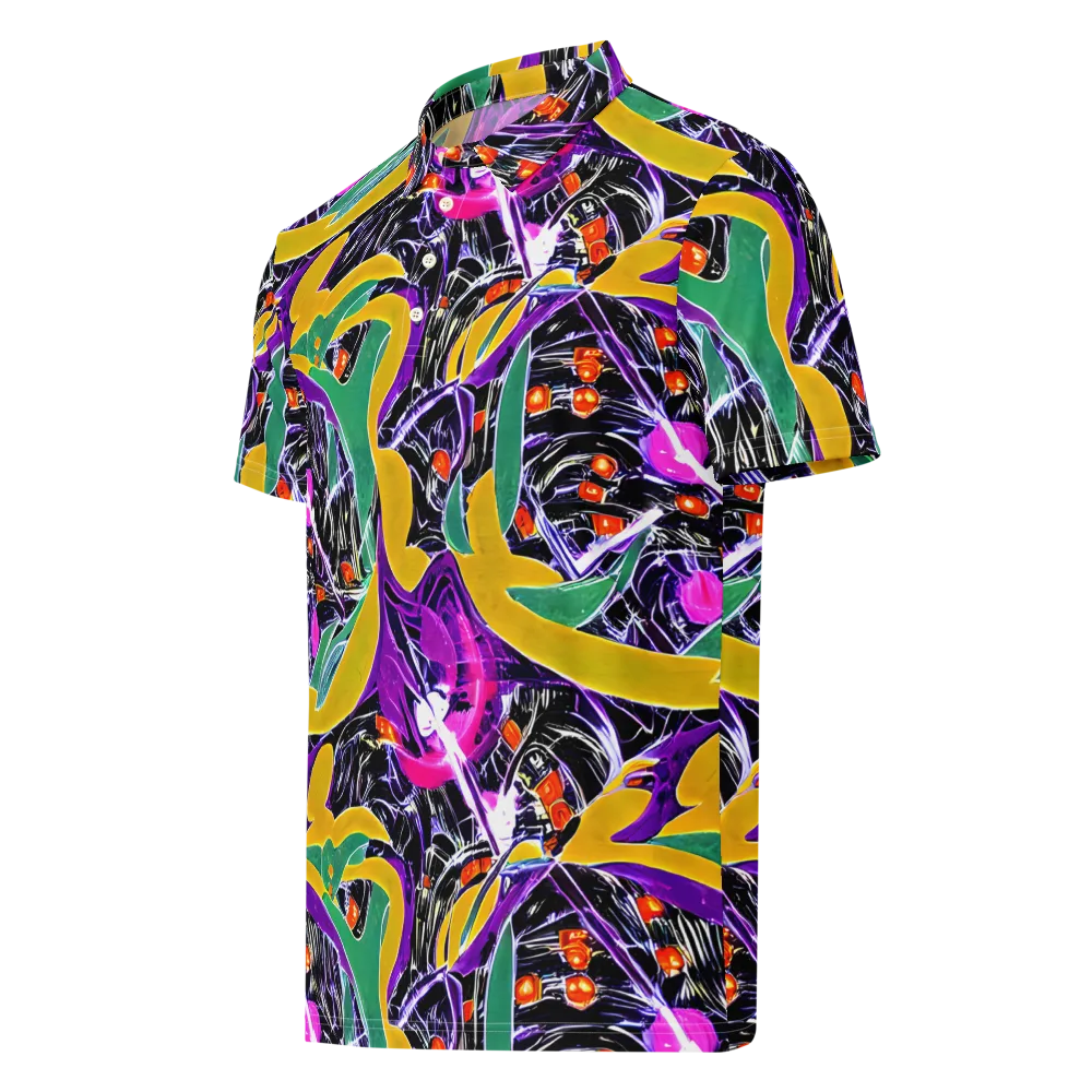 Lacquer Bloom on Men's Slim Fit Polo Shirt — Left Front