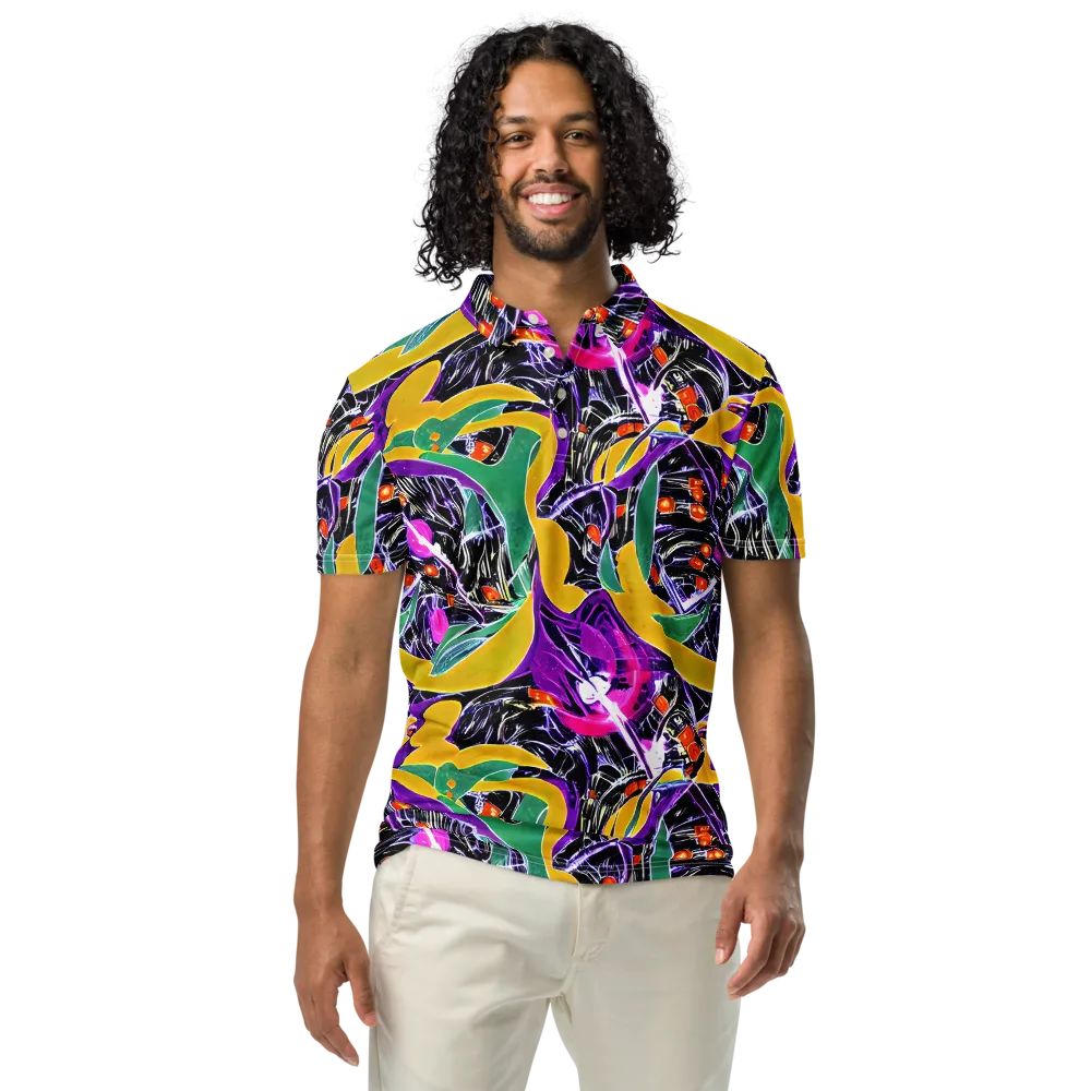 Lacquer Bloom on Men's Slim Fit Polo Shirt — Front