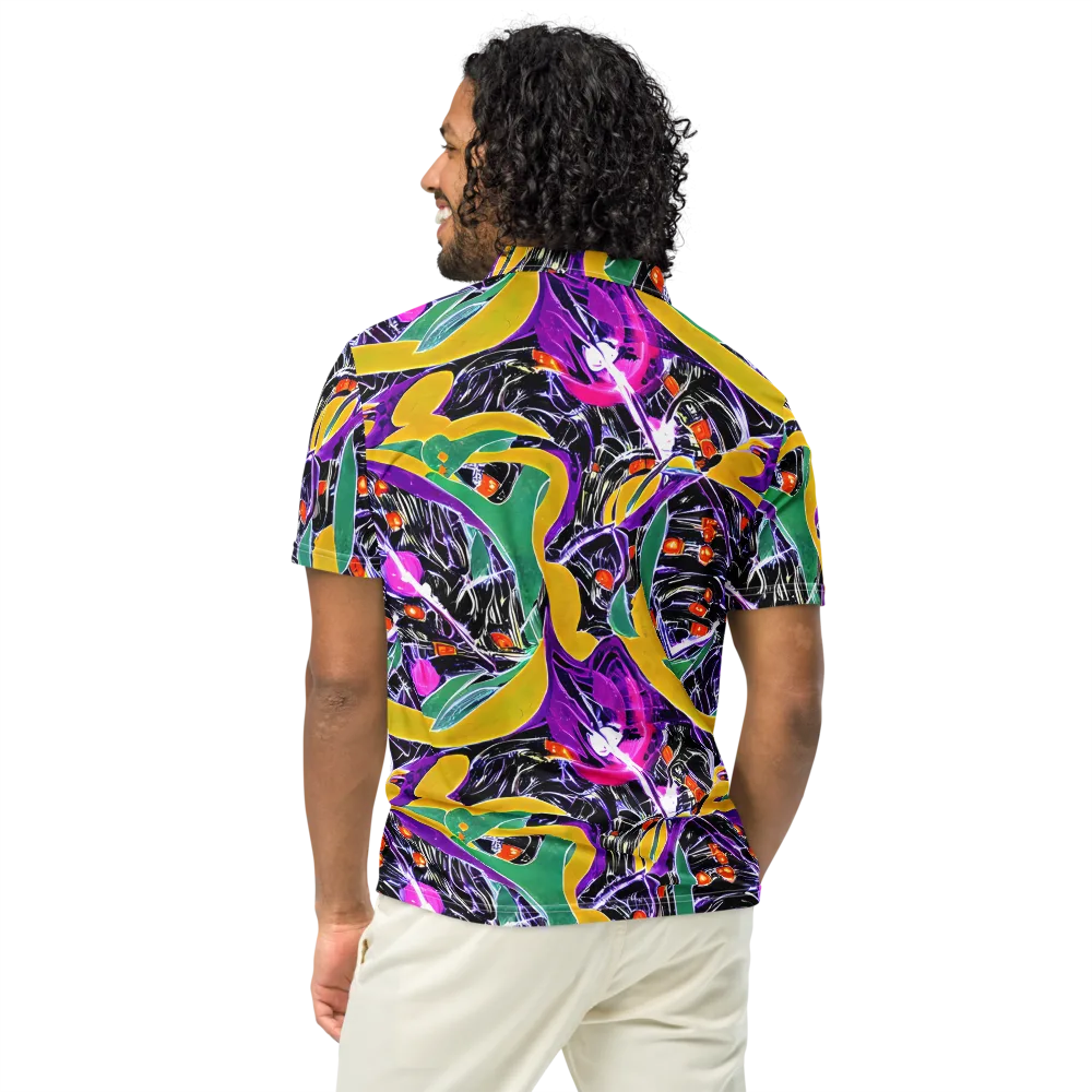 Lacquer Bloom on Men's Slim Fit Polo Shirt — Back