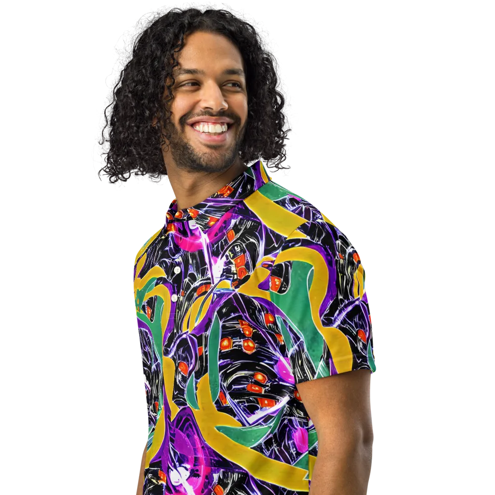 Lacquer Bloom on Men's Slim Fit Polo Shirt — Left Front
