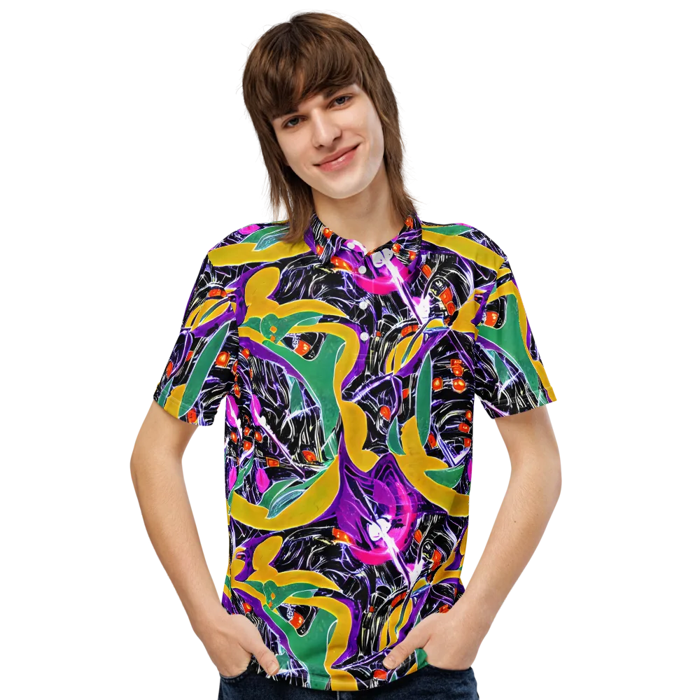 Lacquer Bloom on Men's Slim Fit Polo Shirt — Front
